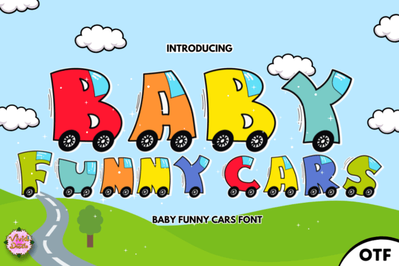 Baby Funny Cars Font for Playful Design Projects